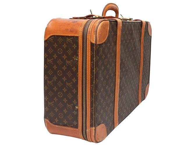 Valigia vintage con monogramma Louis Vuitton marrone - vista 2