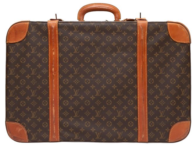 Valigia vintage con monogramma Louis Vuitton marrone - vista 3