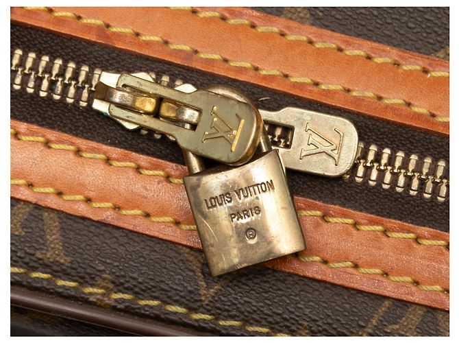 Valigia vintage con monogramma Louis Vuitton marrone - vista 6