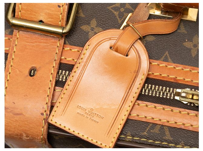 Valigia vintage con monogramma Louis Vuitton marrone - vista 7