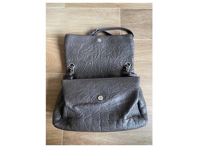 Borsa Saint Laurent West Hollywood Fold-Over Pelle Grigia Grigio - vista 10