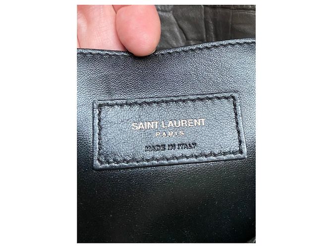 Borsa Saint Laurent West Hollywood Fold-Over Pelle Grigia Grigio - vista 15
