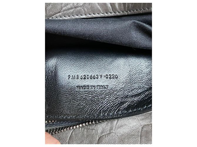 Borsa Saint Laurent West Hollywood Fold-Over Pelle Grigia Grigio - vista 16