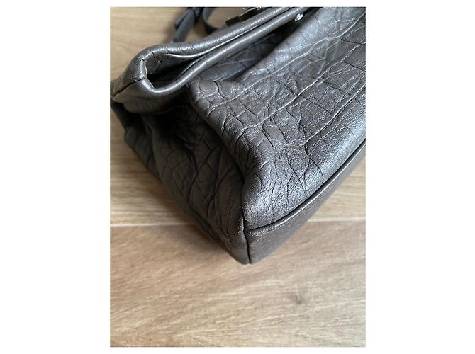 Borsa Saint Laurent West Hollywood Fold-Over Pelle Grigia Grigio - vista 8