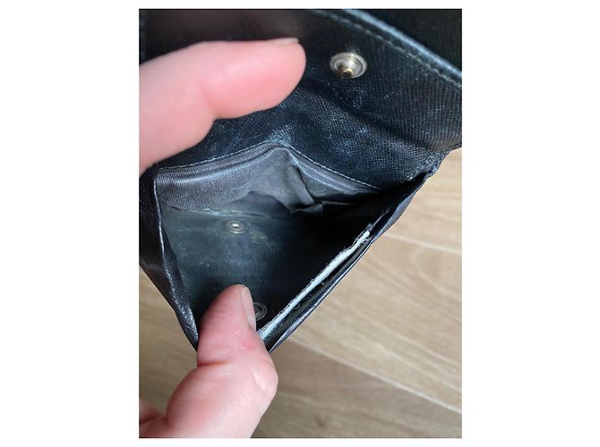 Cartera Prada Tri-fold de cuero negro - vista 8