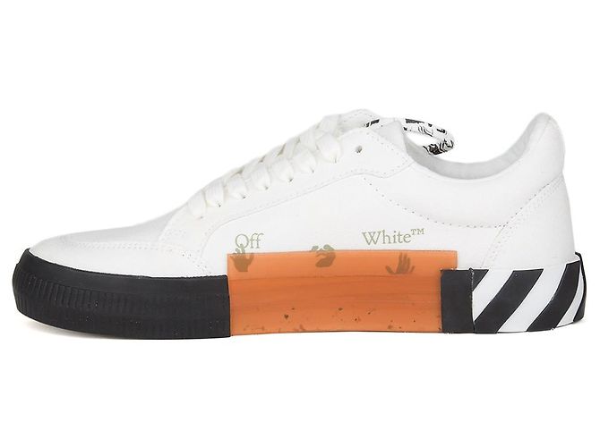 Off White Off-White Low Vulkanisierte Öko-Canvas-Sneakers - Weiß Grau - Ansicht 5