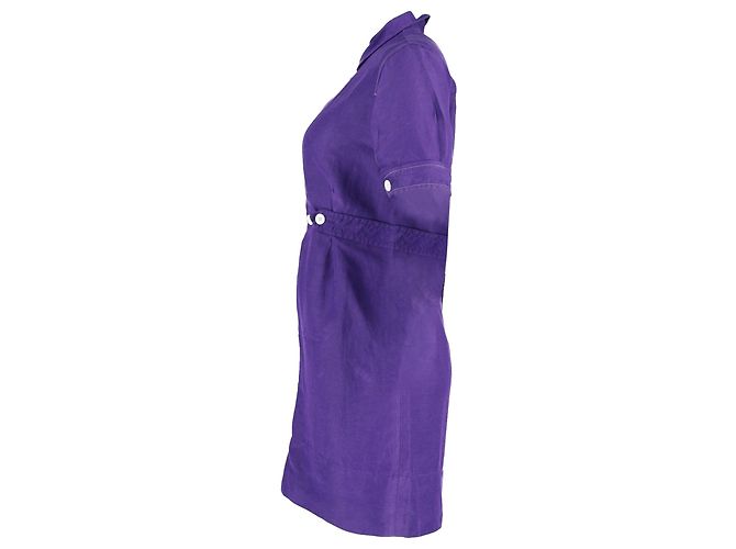 Miniabito Sandro Paris con zip frontale in viscosa viola Porpora - vista 2