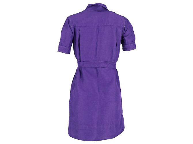 Miniabito Sandro Paris con zip frontale in viscosa viola Porpora - vista 3