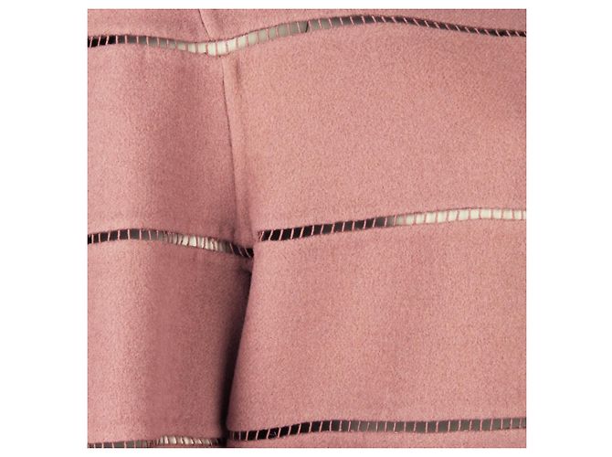 Cappotto J. Mendel in lana e cashmere malva con bordo in pelliccia Rosa - vista 6