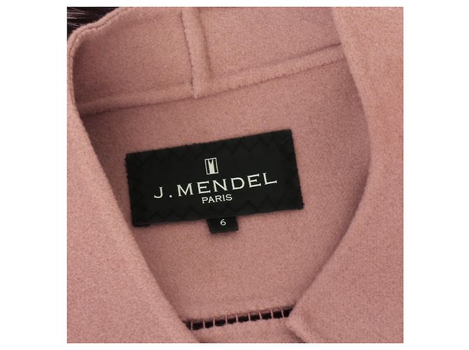 Cappotto J. Mendel in lana e cashmere malva con bordo in pelliccia Rosa - vista 7