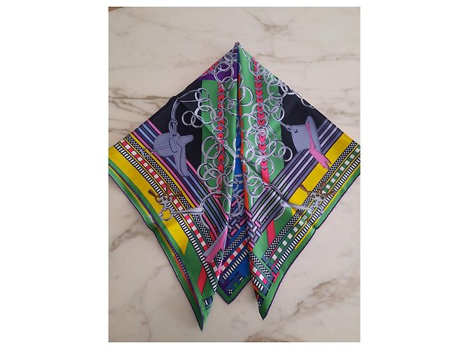 Hermès Seidentuch Brides et gris gris 90x90 cm Mehrfarben - Ansicht 11