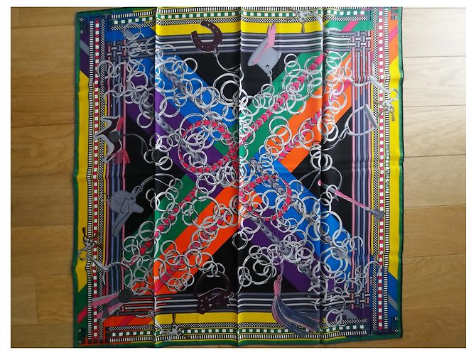 Hermès Seidentuch Brides et gris gris 90x90 cm Mehrfarben - Ansicht 2