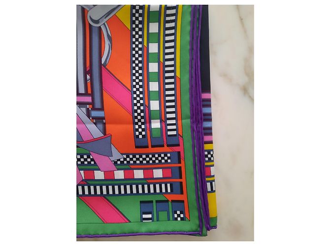 Hermès Seidentuch Brides et gris gris 90x90 cm Mehrfarben - Ansicht 4