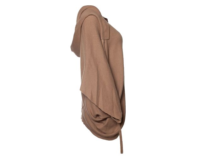 Valentino, Kaschmir-Poncho mit Kapuze in Kamel Braun - Ansicht 3