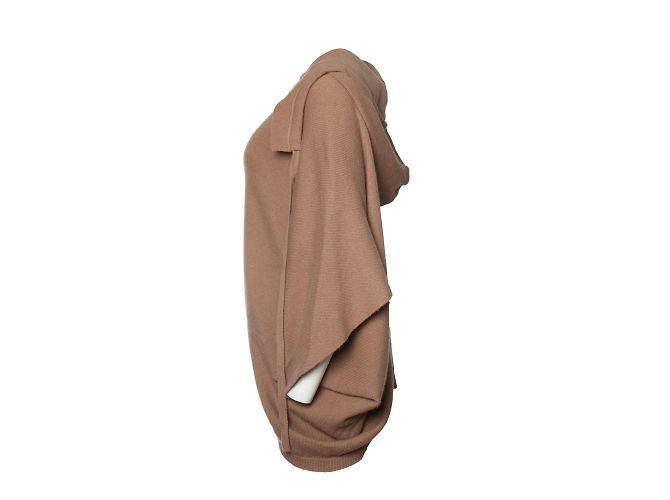 Valentino, Kaschmir-Poncho mit Kapuze in Kamel Braun - Ansicht 4