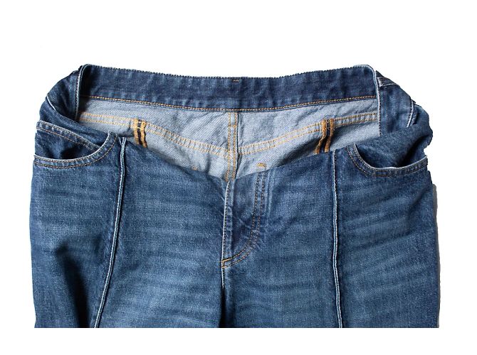 Bottega Veneta, vaqueros cropped doblados Azul - vista 7