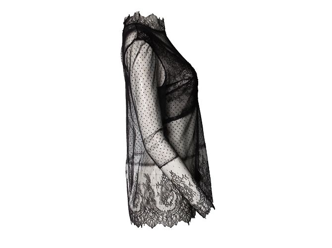 Autre Marque Sabrina Nadal, Top de encaje negro - vista 3