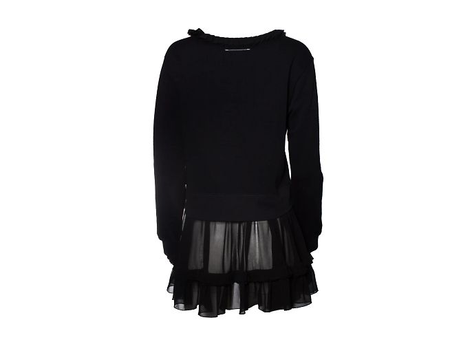 Maison Martin Margiela Maison Margiela, Jersey combinado con cuello redondo Negro - vista 3