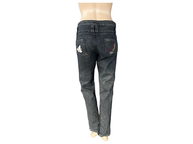 Jeans Elisa Cavaletti em denim preto e cinza - vista 2