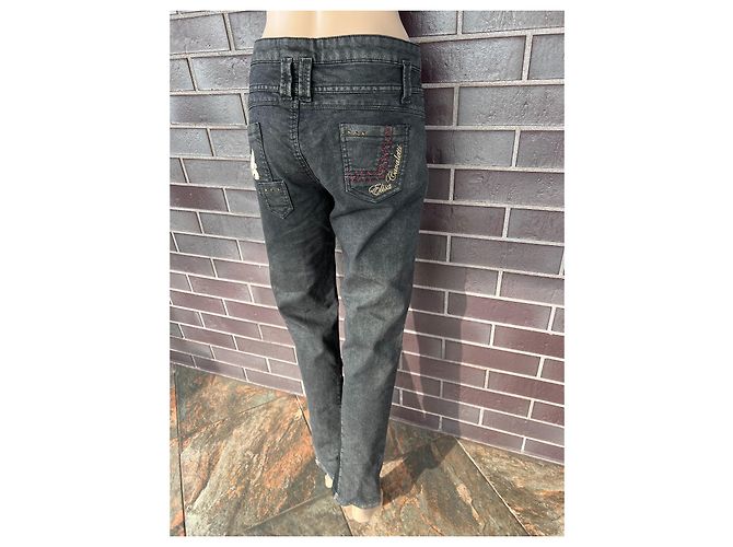 Jeans Elisa Cavaletti em denim preto e cinza - vista 5
