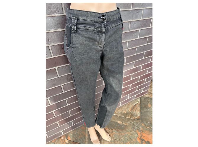 Jeans Elisa Cavaletti em denim preto e cinza - vista 6