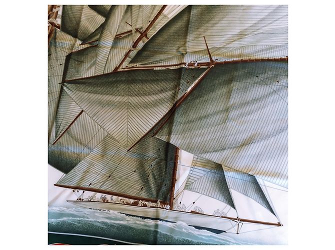 Foulard Hermès Downwind in seta verde - vista 14