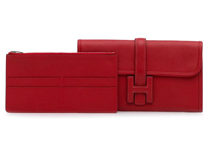 Hermès Cartera roja Hermes Swift Jige Duo - vista 12