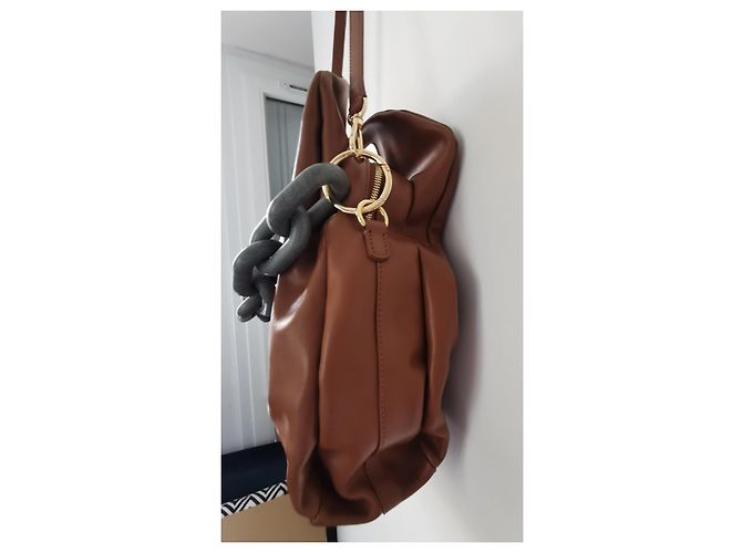 Bolso Lancel Cocoon de cuero marrón Castaño Gris Gold hardware - vista 13