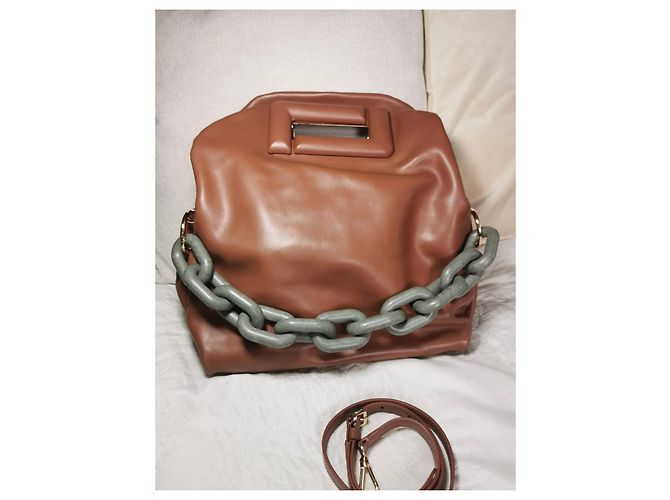 Bolso Lancel Cocoon de cuero marrón Castaño Gris Gold hardware - vista 14