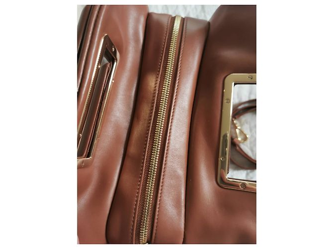 Bolso Lancel Cocoon de cuero marrón Castaño Gris Gold hardware - vista 15