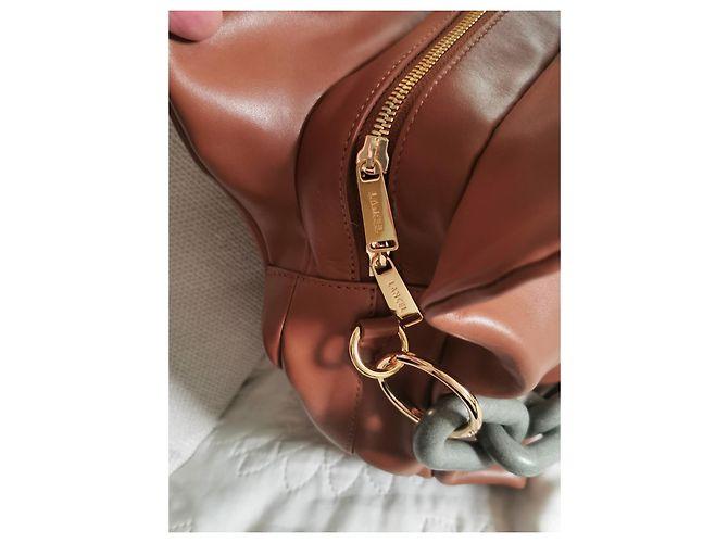 Bolso Lancel Cocoon de cuero marrón Castaño Gris Gold hardware - vista 16