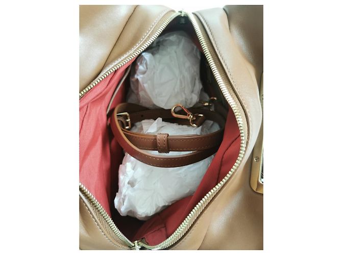 Bolso Lancel Cocoon de cuero marrón Castaño Gris Gold hardware - vista 17