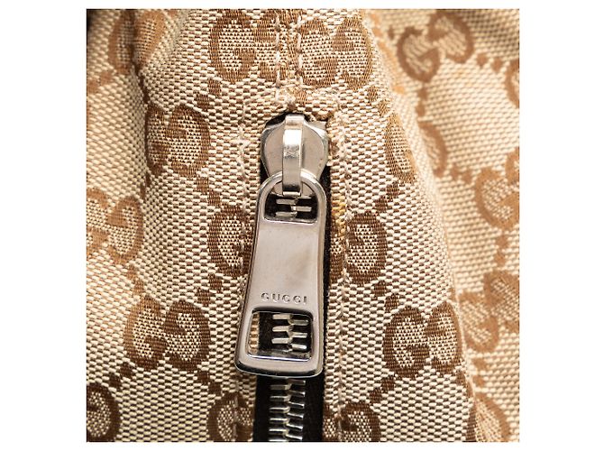 Gucci Brown GG Canvas Drawstring Backpack Beige - view 8