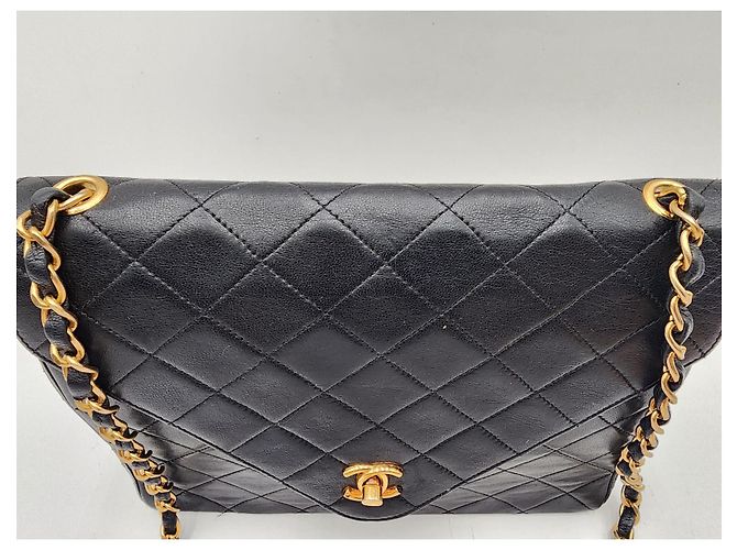 Bolsa Clássica Chanel Timeless Envelope Single Flap com 24K de Ouro. Preto - vista 13