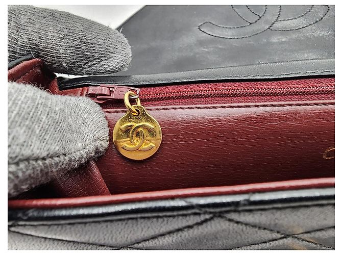 Bolsa Clássica Chanel Timeless Envelope Single Flap com 24K de Ouro. Preto - vista 19