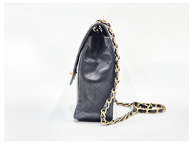 Bolsa Clássica Chanel Timeless Envelope Single Flap com 24K de Ouro. Preto - vista 6