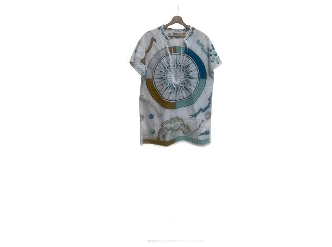 Vestido de playa Hermès de algodón blanco y azul - vista 2