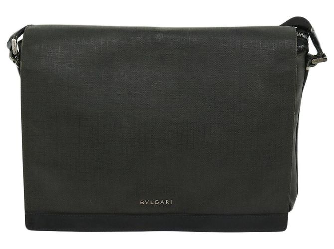 Bulgari BVLGARI Borsa A Spalla Tela PVC Nera Auth bs12281 Nero - vista 13