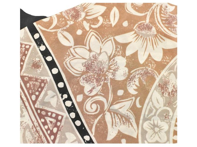 Autre Marque Foulard carré en soie Alberto Fabiani motif floral beige et noir Multicolore - Ansicht 4