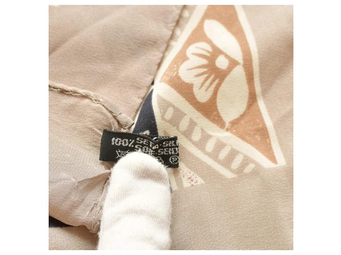 Autre Marque Foulard carré en soie Alberto Fabiani motif floral beige et noir Multicolore - Ansicht 5