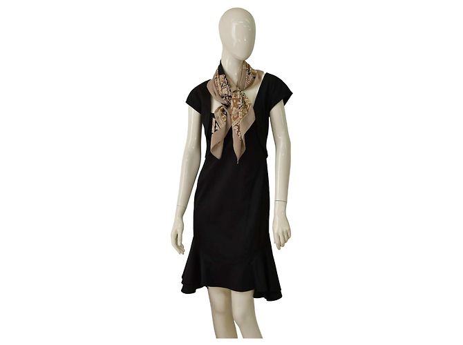Autre Marque Foulard carré en soie Alberto Fabiani motif floral beige et noir Multicolore - Ansicht 6
