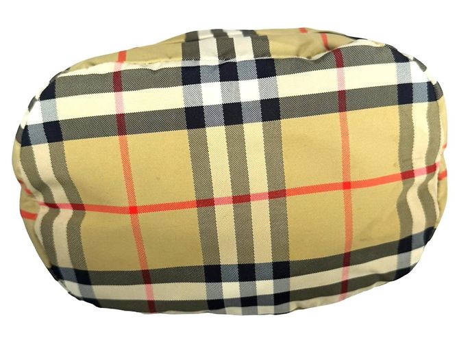 Borsa a tracolla Burberry in tela nero e beige - vista 3