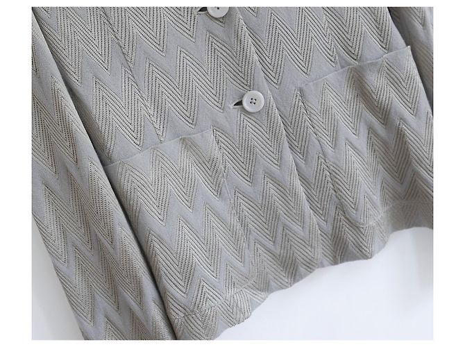 Missoni silver/grey zig zag  knit blazer jacket - view 2