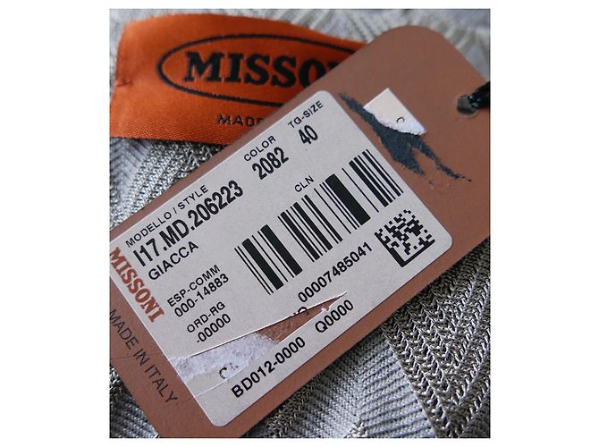 Missoni silver/grey zig zag  knit blazer jacket - view 4