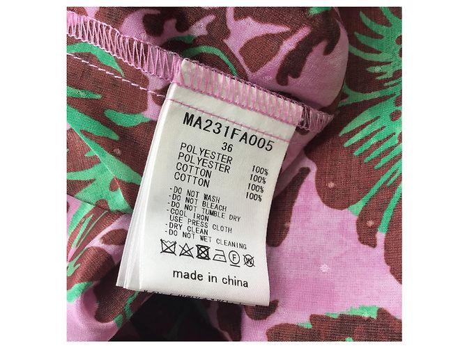 Muveil Muñeco Rosa / verde / Vestido midi con estampado de sellos burdeos Multicolor - vista 5
