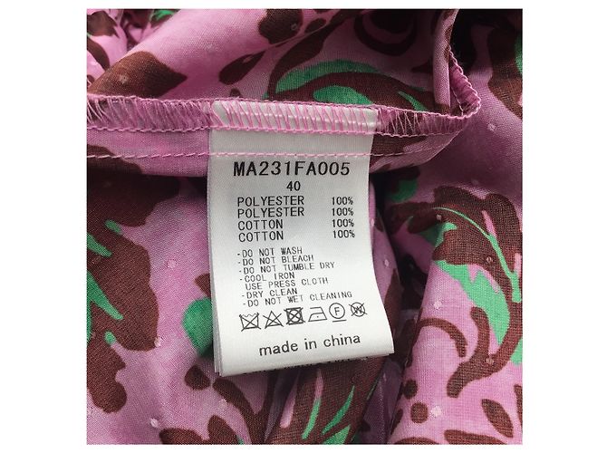 Muveil Muñeco Rosa / verde / Vestido midi con estampado de sellos burdeos Multicolor - vista 6