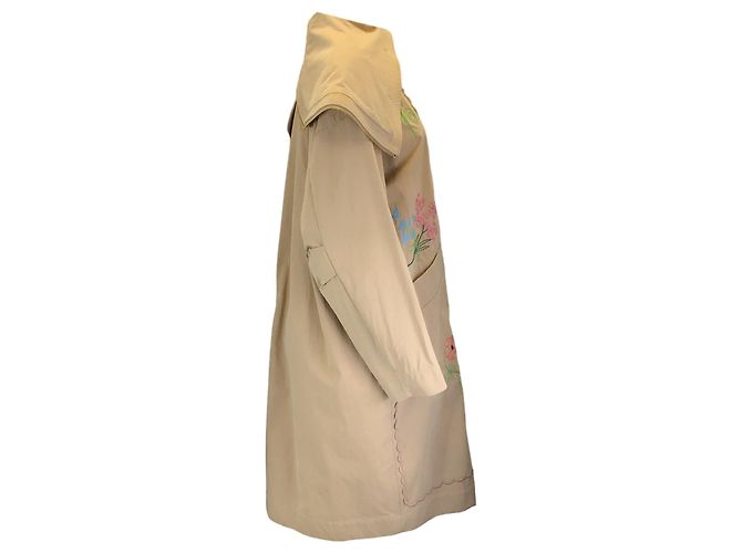 Trench in cotone ricamato multi floreale beige Muveil - Ansicht 2