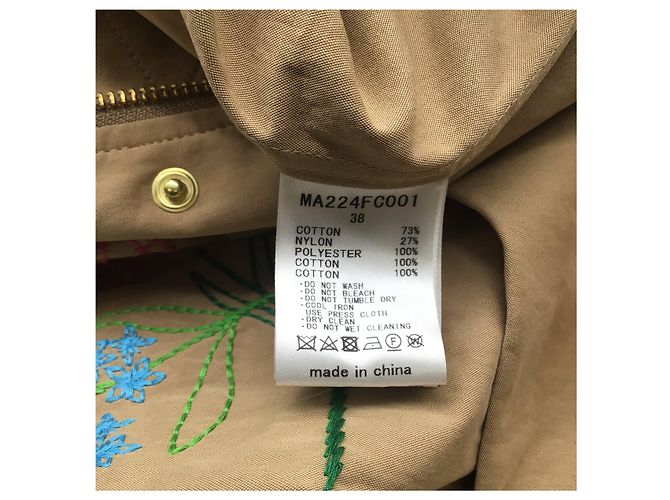 Trench in cotone ricamato multi floreale beige Muveil - Ansicht 5