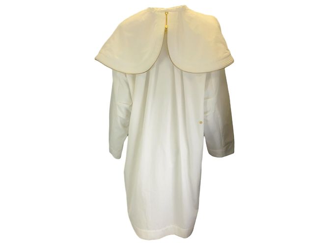 Trench Muveil in cotone ricamato bianco multi floreale - vista 3