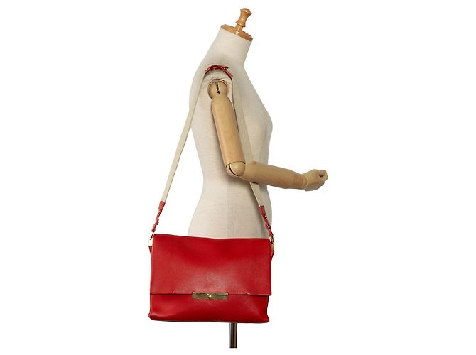Céline Borsa a tracolla in pelle rossa Celine Blade - vista 12